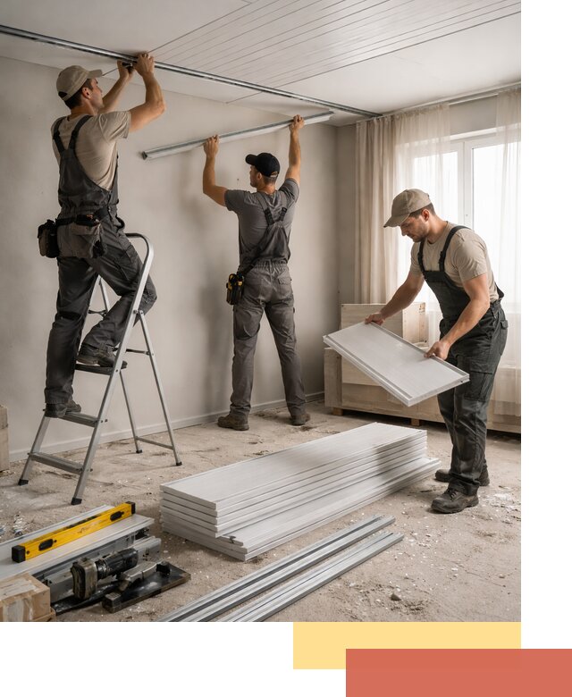 Монтаж потолка из ПВХ панелей в Шахтах оперативно и качественно