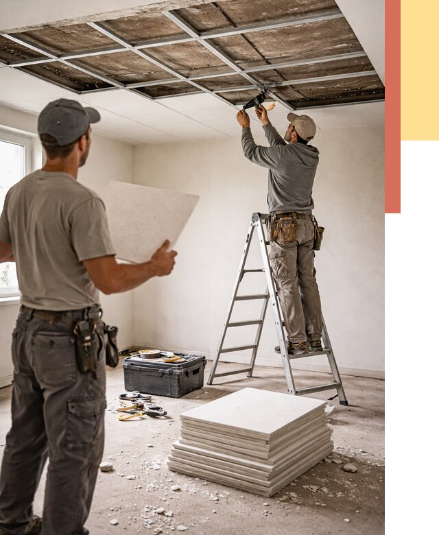 Замена плит подвесного потолка в Шахтах от 1899 руб. быстро и недорого | ОТДЕЛОЧНИК-Шхт