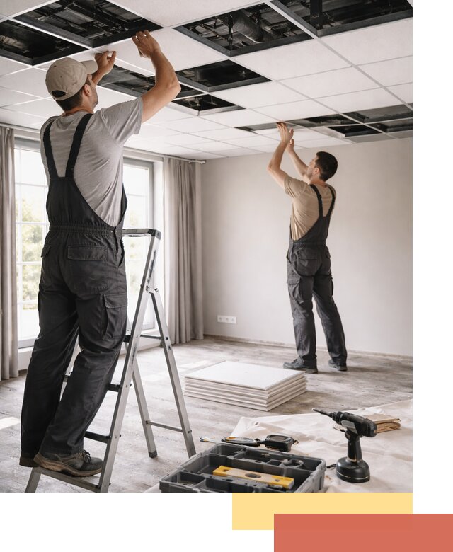 Замена плит подвесного потолка в Шахтах быстро и качественно