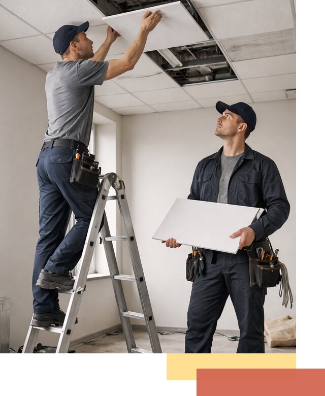 Обслуживание подвесного потолка в Шахтах — ремонт и чистка