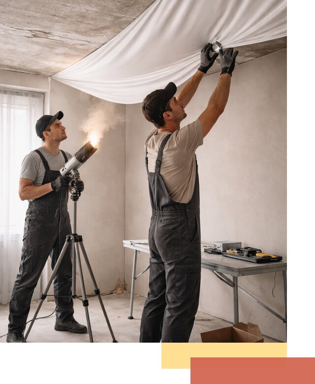 Установка натяжного потолка под ключ в Шахтах