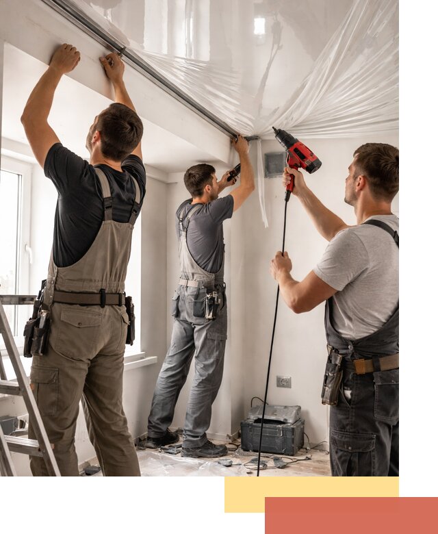 Монтаж глянцевого натяжного потолка в Шахтах быстро и качественно