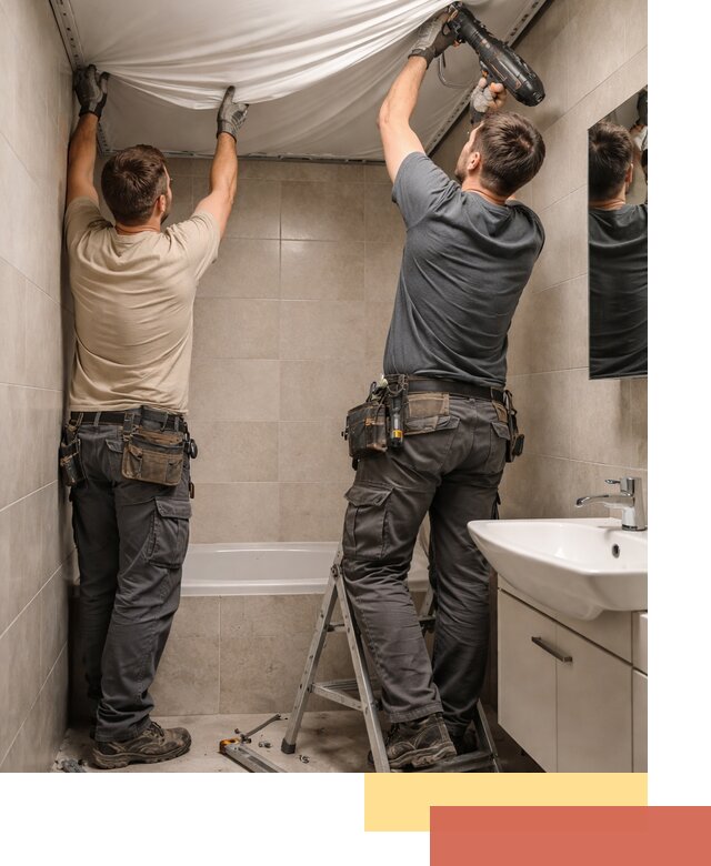 Монтаж натяжного потолка в ванной в Шахтах быстро и качественно