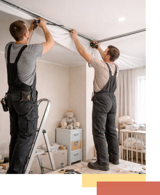 Монтаж натяжного потолка в детской комнате в Шахтах