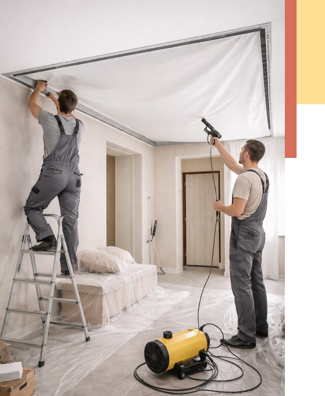 Монтаж натяжного потолка в прихожей в Шахтах от 2876 руб. под ключ | ОТДЕЛОЧНИК-Шхт