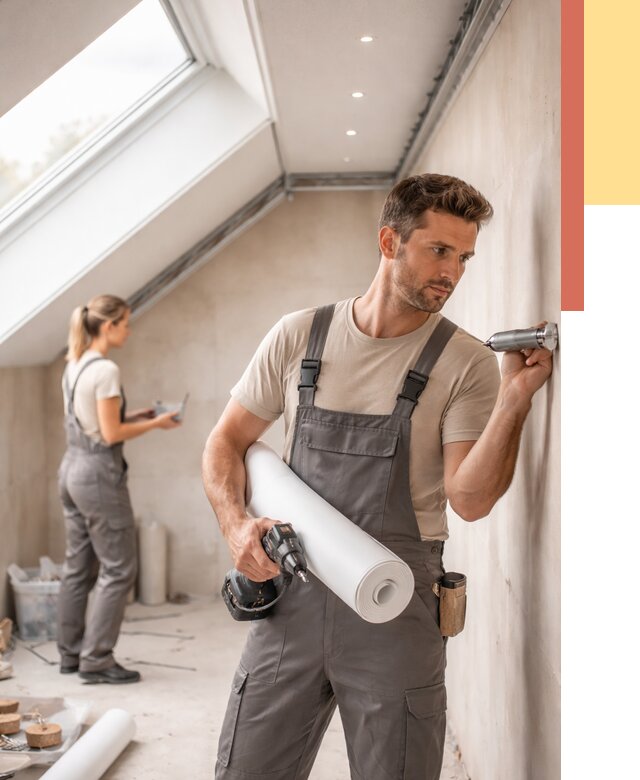 Монтаж натяжного потолка на мансарде в Шахтах от 3799 руб. | ОТДЕЛОЧНИК-Шхт