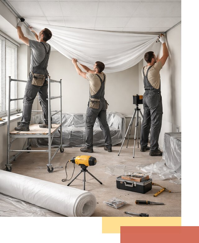 Монтаж натяжного потолка в офисе в Шахтах