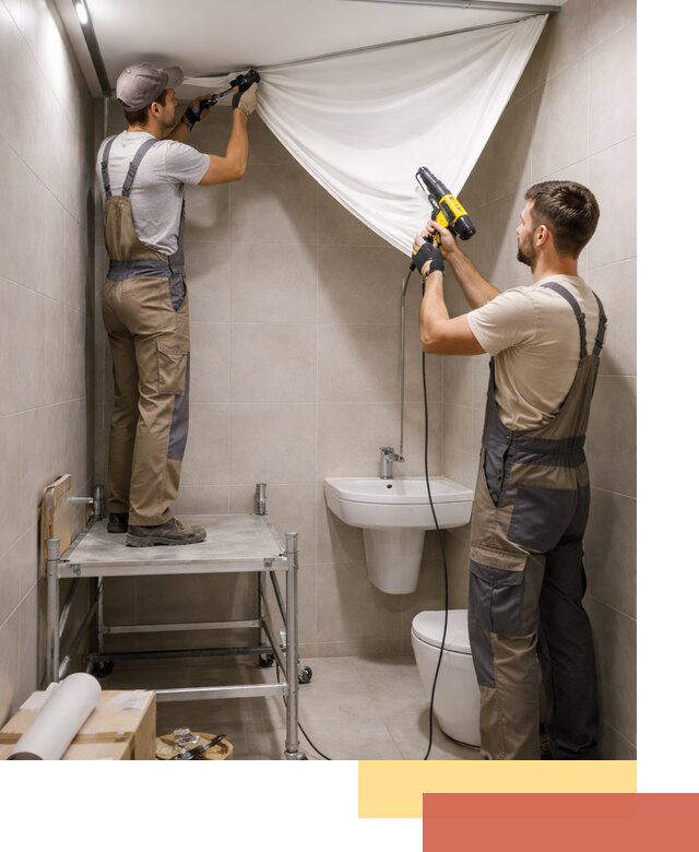 Монтаж натяжного потолка в санузле в Шахтах