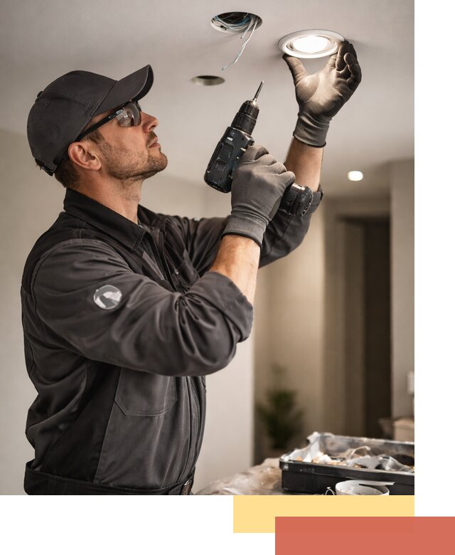 Установка точечных светильников в натяжной потолок в Шахтах