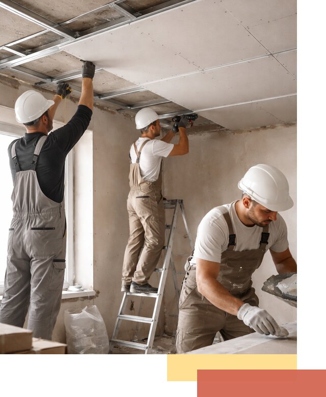 Одноуровневый потолок из гипсокартона в Шахтах — монтаж и отделка