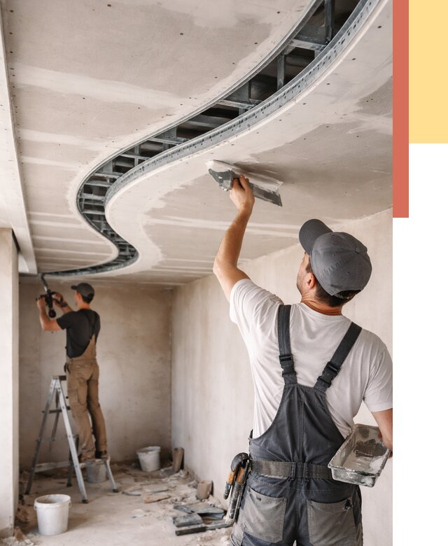 Криволинейный потолок из гипсокартона в Шахтах от 2279 руб./м2 | ОТДЕЛОЧНИК-Шхт