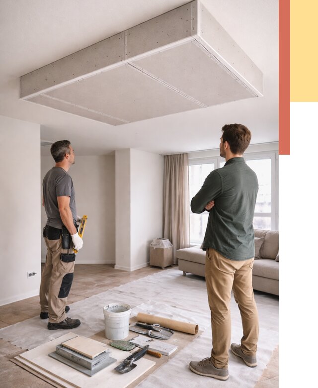 Короб на потолке из гипсокартона в Шахтах от 2388 руб. — монтаж и услуги под ключ | ОТДЕЛОЧНИК-Шхт