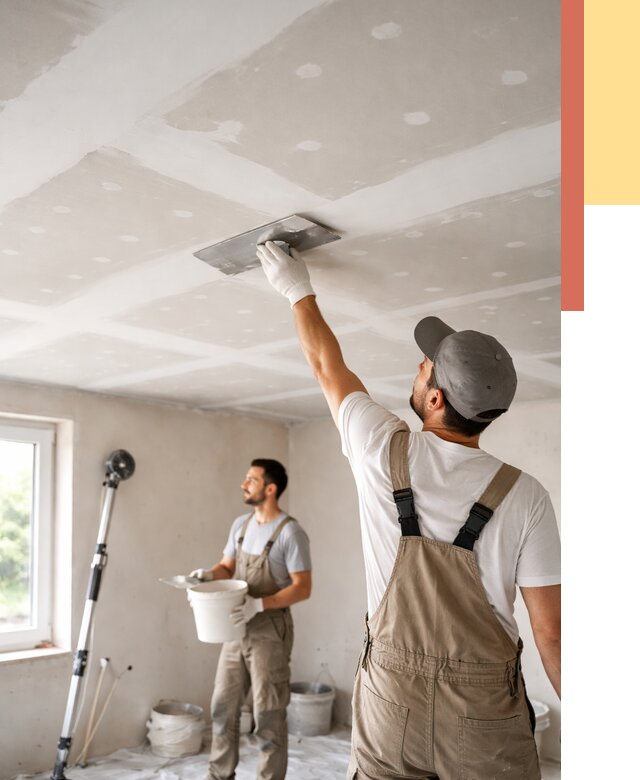 Шпаклевка потолка из гипсокартона в Шахтах от 3473 руб./м2 — услуги под ключ | ОТДЕЛОЧНИК-Шхт