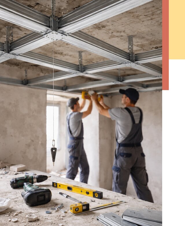 Монтаж каркаса потолка из профиля в Шахтах от 4884 руб. — услуги ОТДЕЛОЧНИК-Шхт