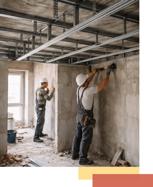 Монтаж каркаса потолка из профильного профиля в Шахтах