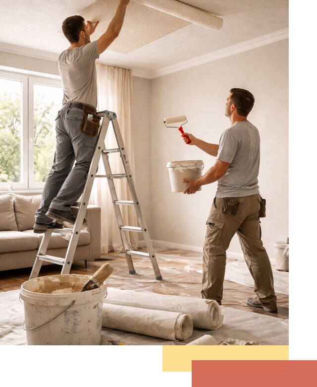 Поклейка обоев на потолок в Шахтах — качественно и быстро