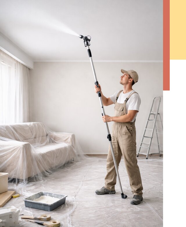 Покраска потолка краскопультом в Шахтах от 4884 руб. быстро и недорого | ОТДЕЛОЧНИК-Шхт