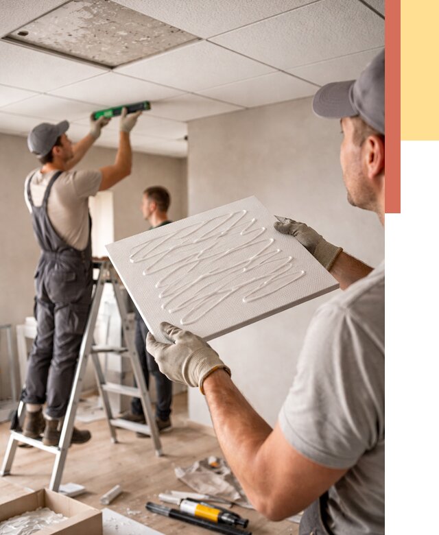 Монтаж потолочной плитки в Шахтах от 4884 руб. — быстро и недорого | ОТДЕЛОЧНИК-Шхт